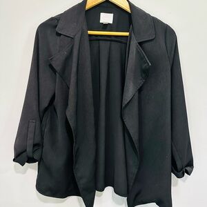 14th & Union Black Blazer with 3/4 Sleeves